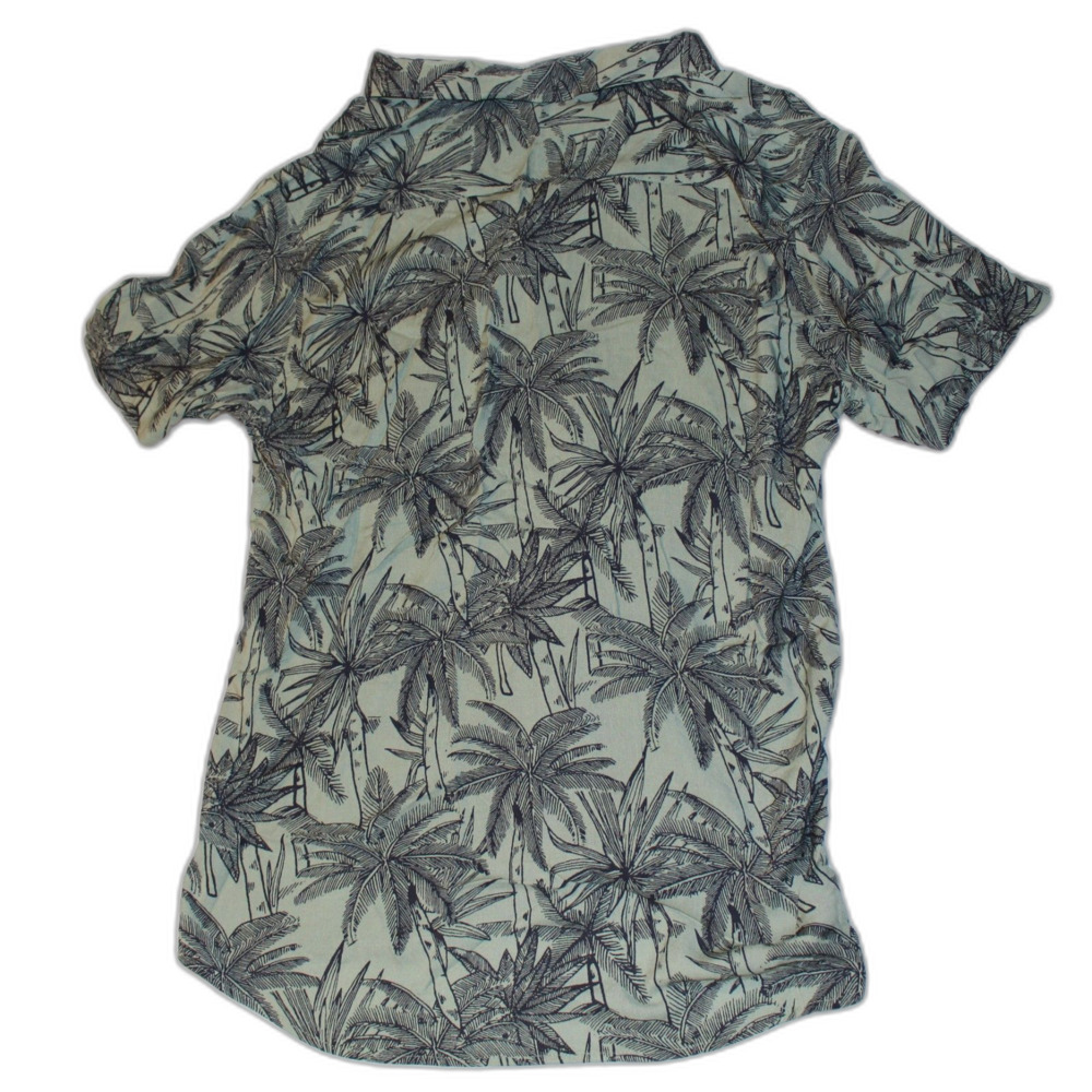 Molokai Surf Co Green Palm Tree Hawaiian Beach Short Sleeve Shirt Size‎ Large